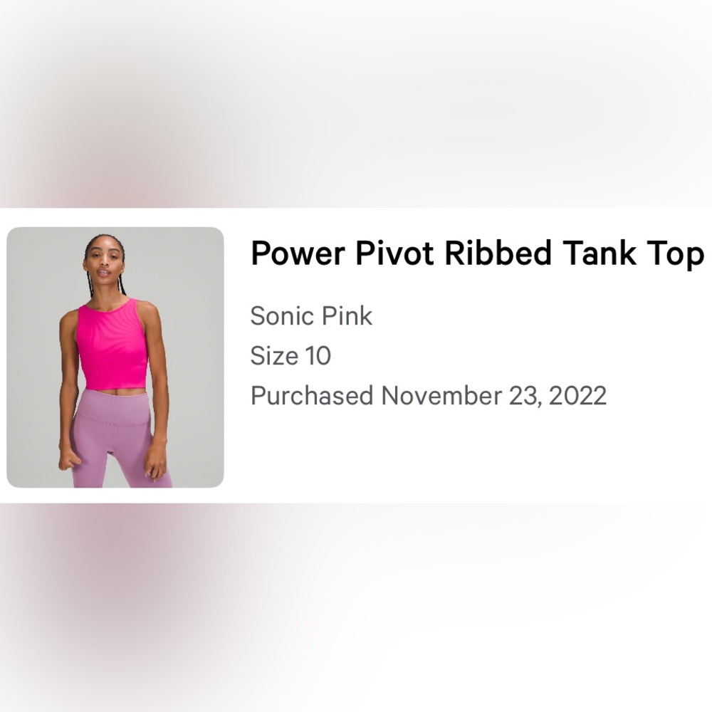 Lululemon Power Pivot Ribbed Tank - Picture 4 of 4
